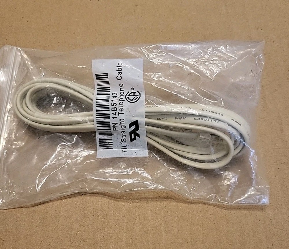 Straight Telephone Cable 7 Ft White E157914