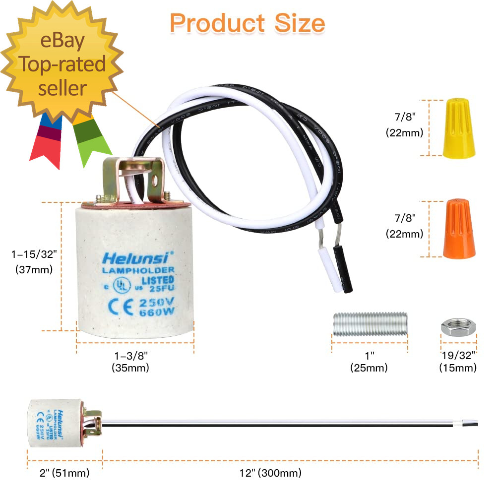 E26 E27 Ceramic Light Socket Medium Base Porcelain Lamp Holder Ceramic Light