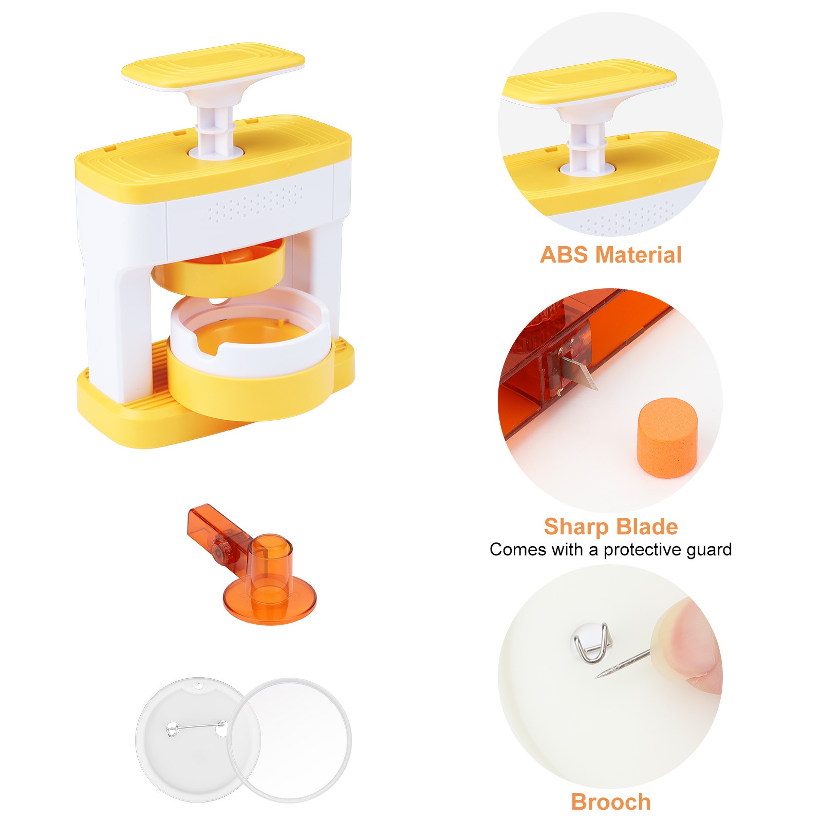 Badge Making Machine Kit 48 Patterns DIY Button Pin Maker w/ Cutter Magic Paper