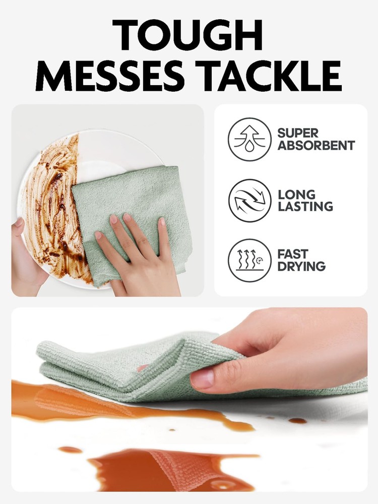 Fantasticlean Microfiber Cleaning Cloth Roll -75 pack, Tear Away Microfiber T...