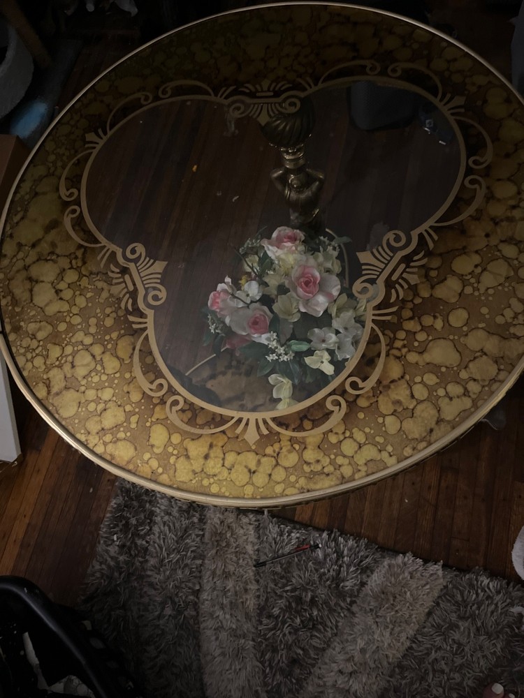 MCM End Table Three Goddesses Hollywood Regency