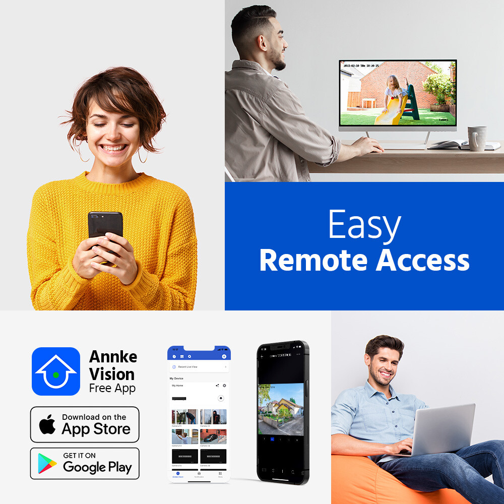 ANNKE 4K 8CH 16CH NVR 5MP Audio POE IP Security Camera System Outdoor AI Detect