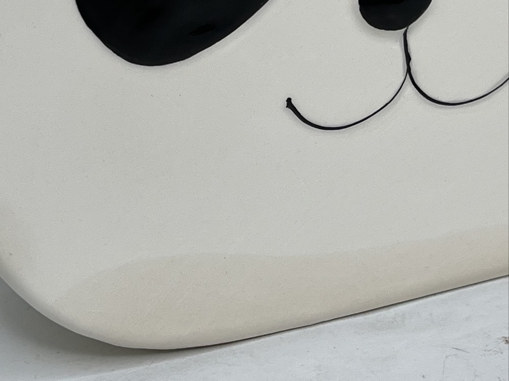 Isaac Jacobs Ceramic Panda Head 2-Section Multipurpose Organizer Caddy Vase READ