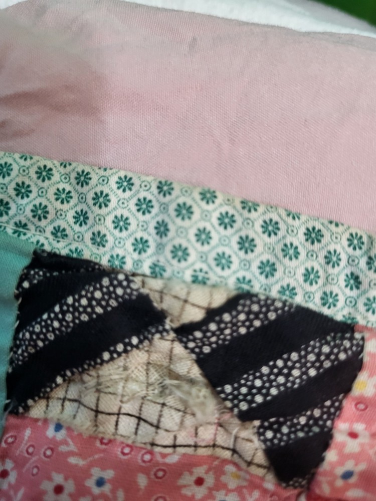 Hand -Tyed Patchwork Quilt Needs Repairs