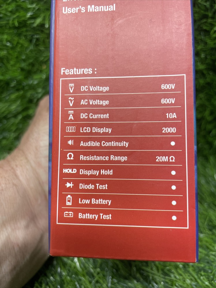 WorkPro W600 AC/DC Digital Multimeter Volt Meter Ohmmeter Tester Ohm Handheld E1