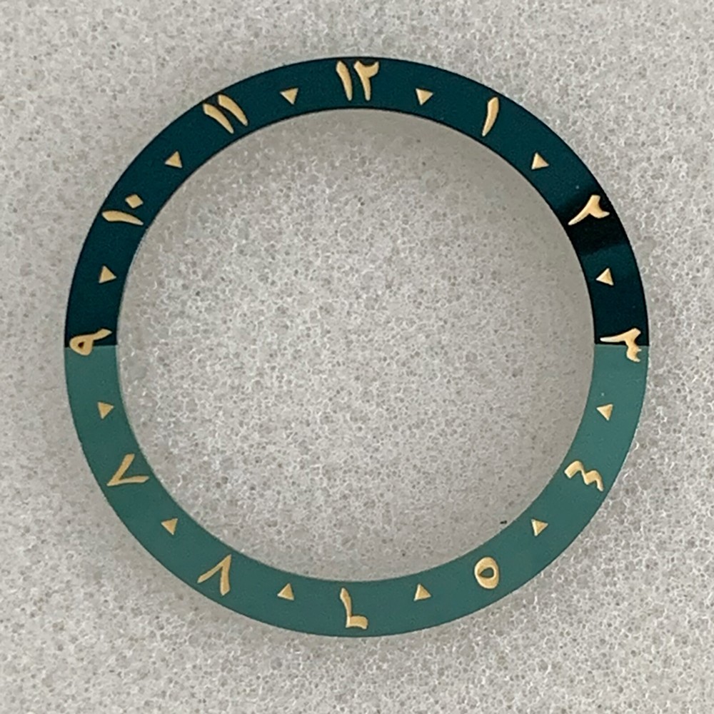 38mm Arabic Numerals Dual-color Watch Bezel Insert Replacement fit 40mm Case