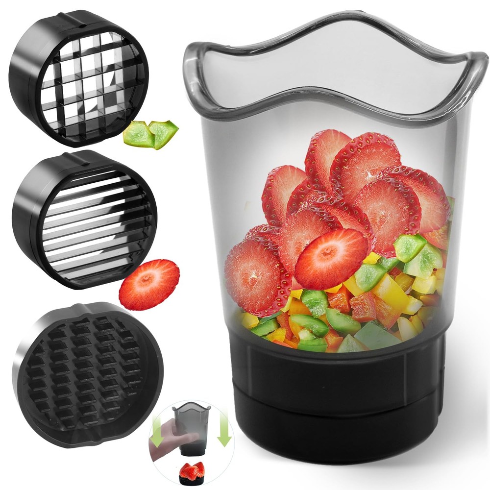 Strawberry Slicer Multifunctional Fruit and Vegetable The right size, Black