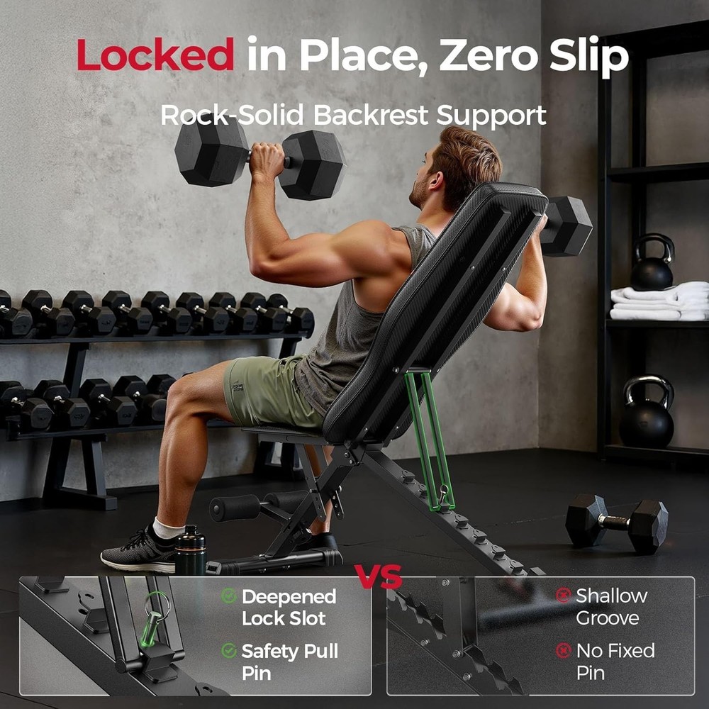 Multi-Purpose Incline Workout Bench - 96 Setting Adjustability for All Exercises