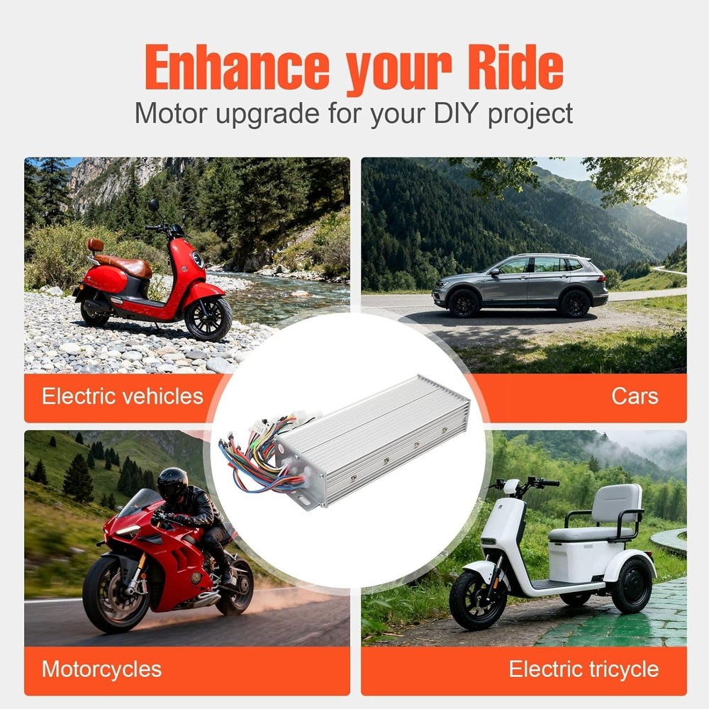 48V/72V 2000W Brushless Motor Speed Controller for E-Bike & Scooter Performance