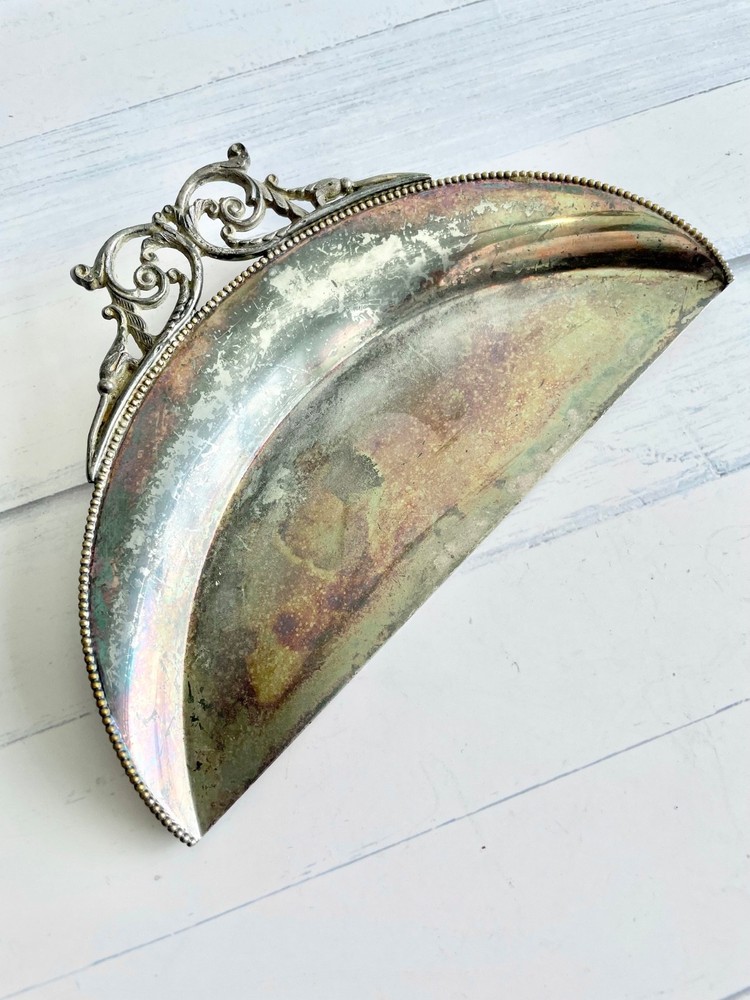 Old silver plated crumb tray