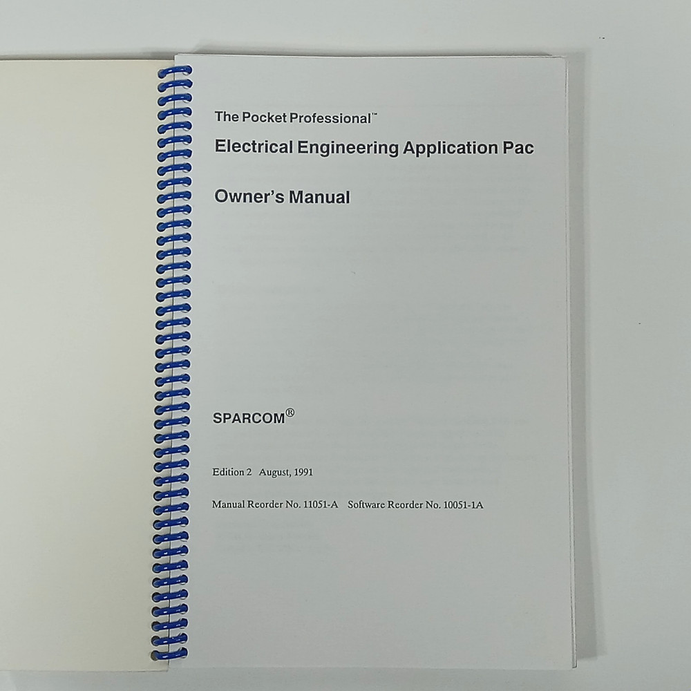 Sparcom Pocket Professional Electrical Engineering Application Pac v2.5 & Manual