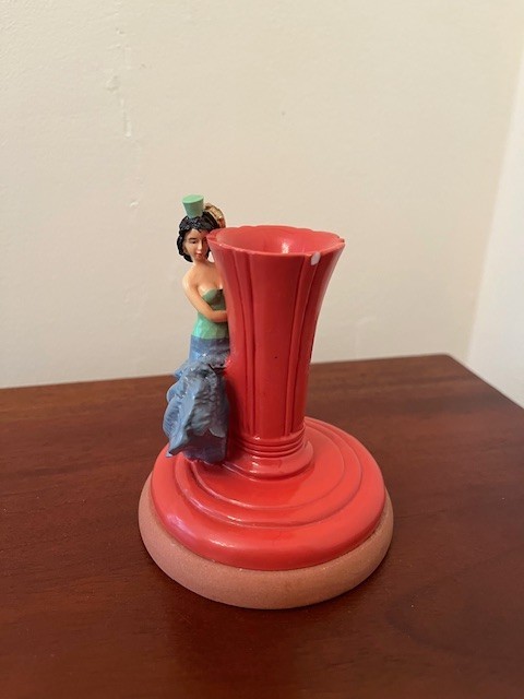 Fiesta Ware Cookie Press with Dancing Lady Teapot Impression - Persimmon READ