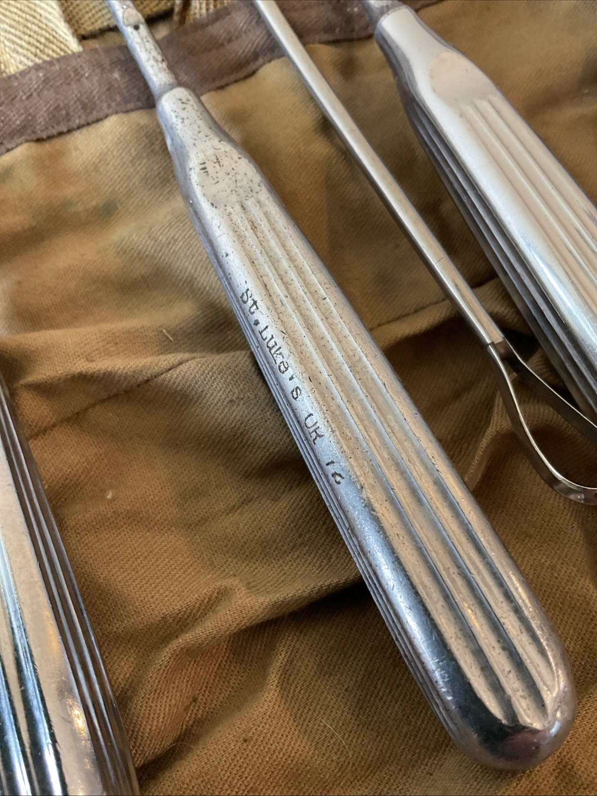 Lot Set Of Vintage Military Curette Field Surgical Instruments Tools