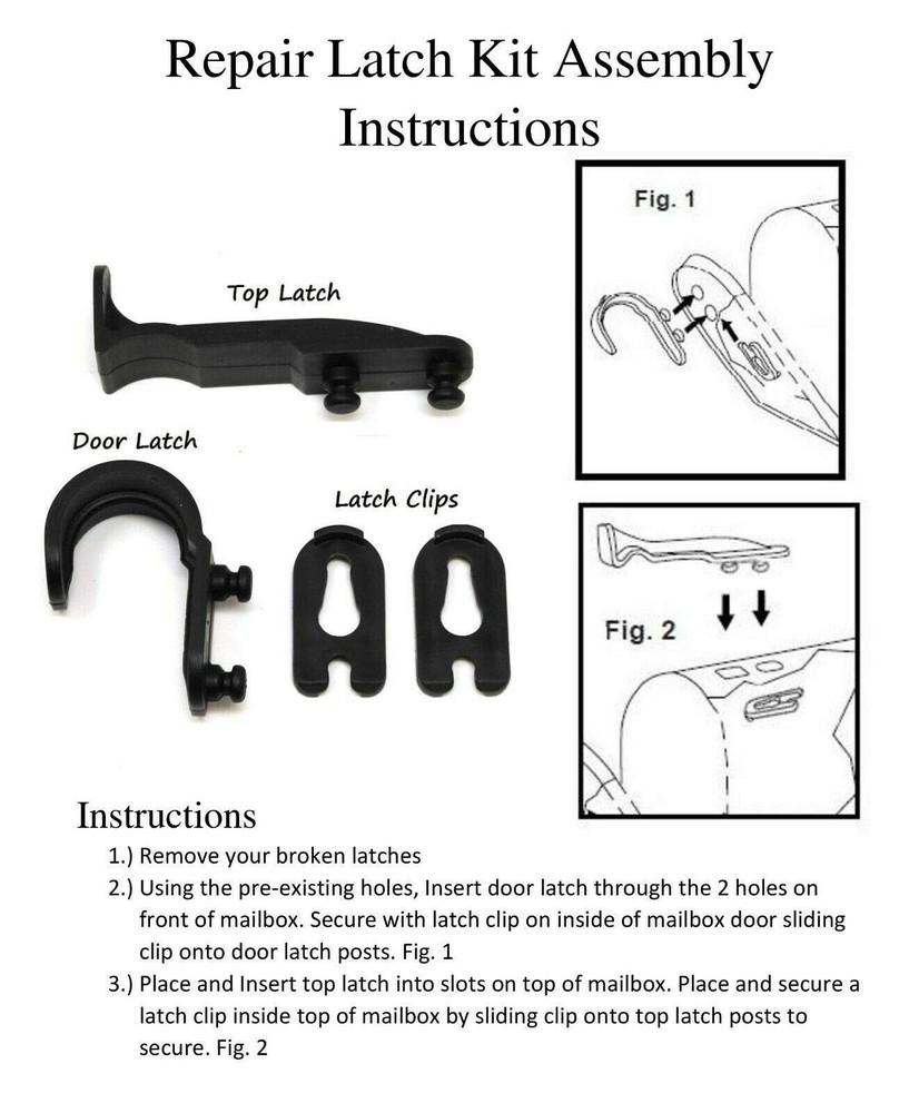 3 Pack Mailbox Plastic Latch Set Repair Kit for Solar Group Mail Box Black