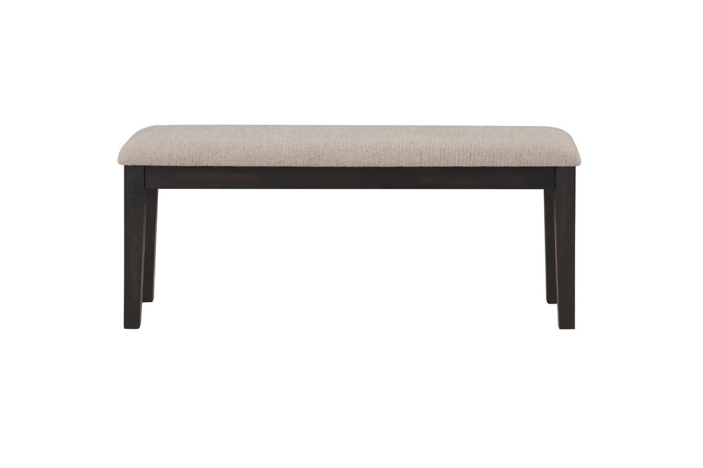 Steve Silver Harington Solid Wood and Polyester Upholstered Bench in Black