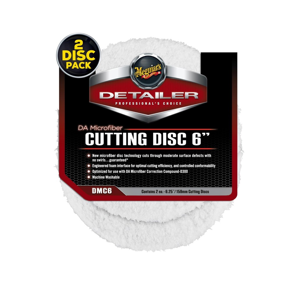 Meguiar's DA 6” Microfiber Cutting Disc, Microfiber Pads Compatible with a DA...