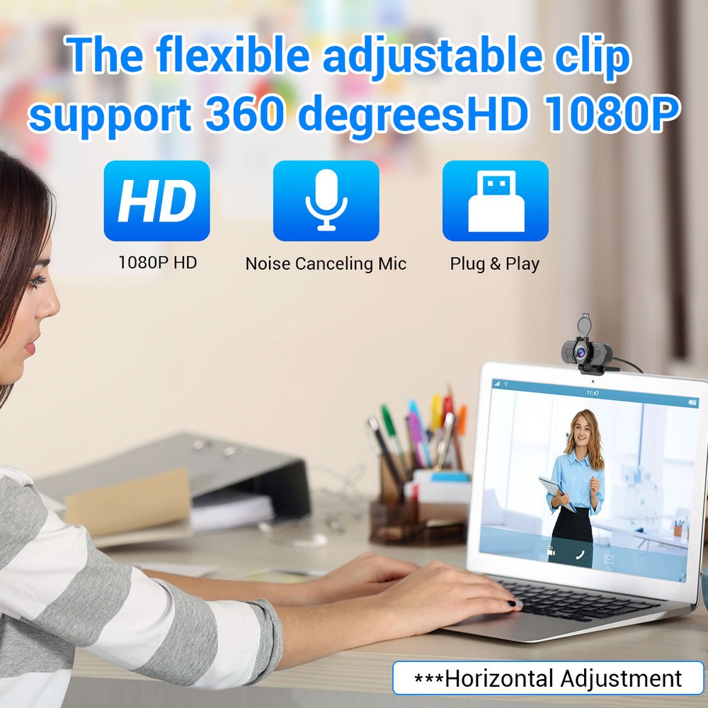 USB Streaming Web Camera with Microphone 1080P HD Webcam for PC Desktop & Laptop