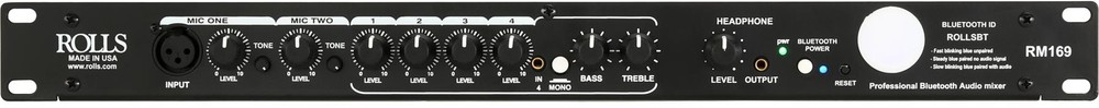 Rolls RM169 6-channel Rackmount Mixer with Bluetooth