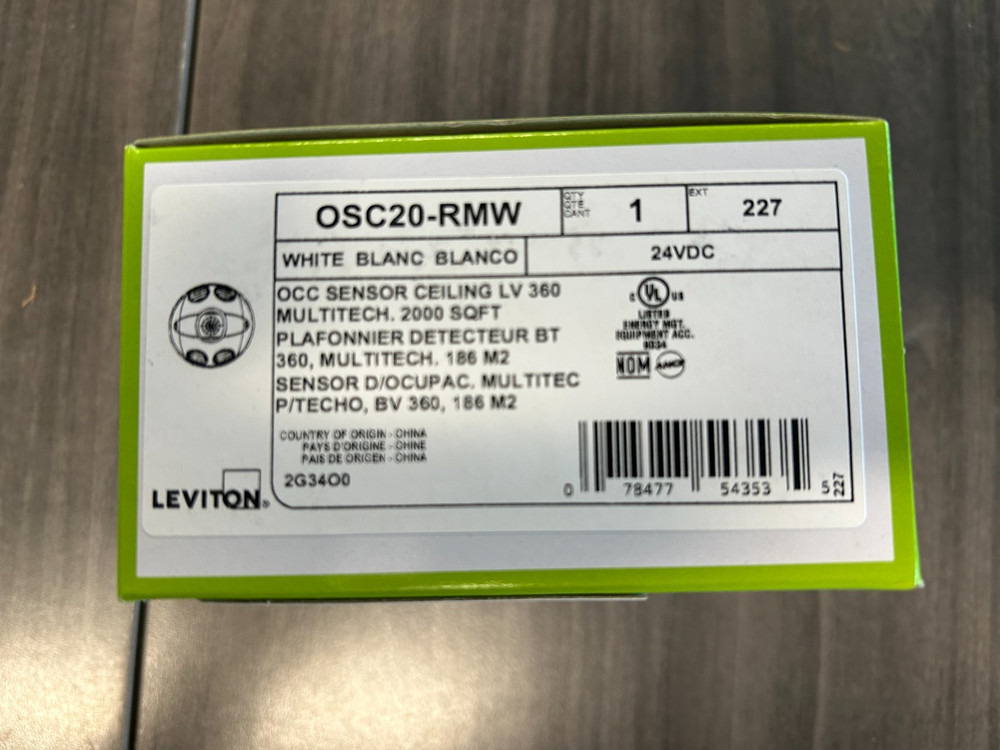 White Ceiling Occupancy Sensor for 2000 Sq Ft - OSC20-RMW LV 360 MT CEILING