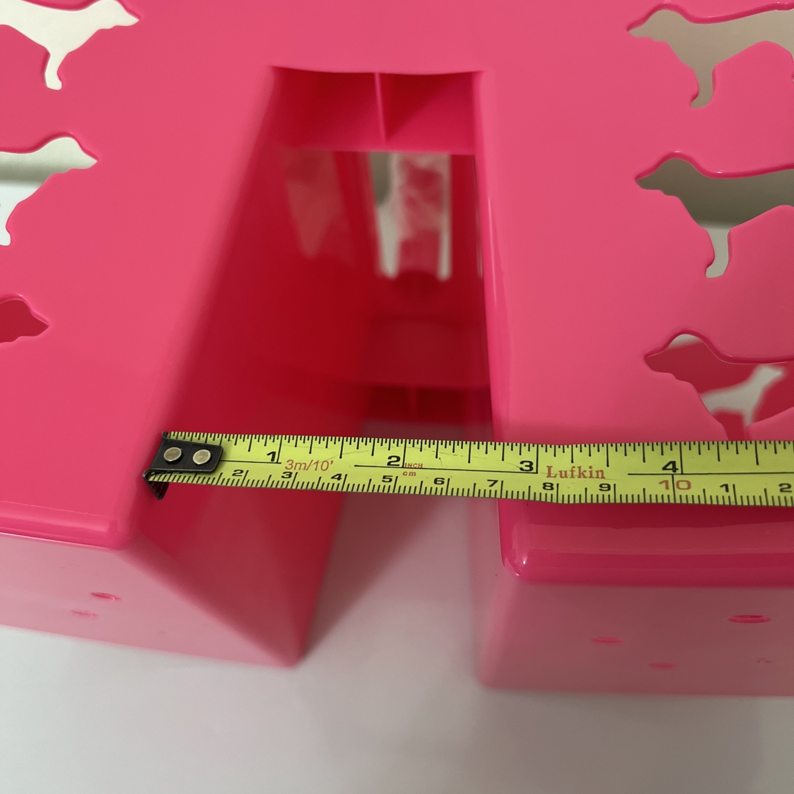 Victorias Secret Pink Dog Graphic Heart Shape SHOWER CADDIE organizer 16Lx6H