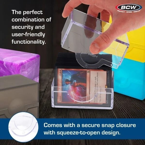 1 BCW Apatite Blue Polished Marbled Prism Deck Case