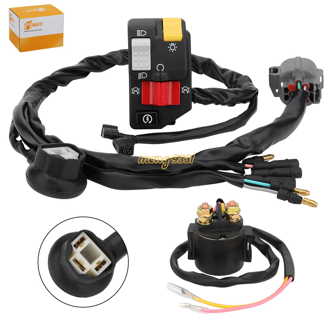 Handlebar Switch & Starter Relay for Honda Sportrax 300 TRX300EX 2x4 1993-2006