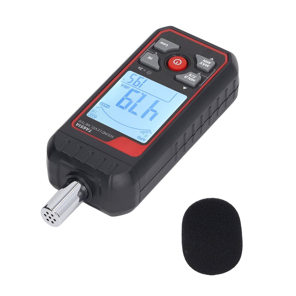 Sound Level Meter Sensitive Quick Response LCD Backlit Noise Tester Black