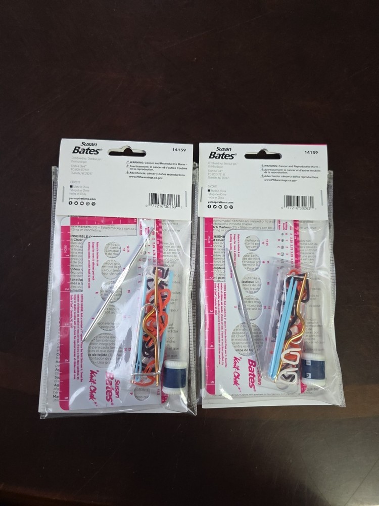 New (2) Susan Bates Yarn Essentials Kit 28pc Basic Tools In a Handy Pouch 14159