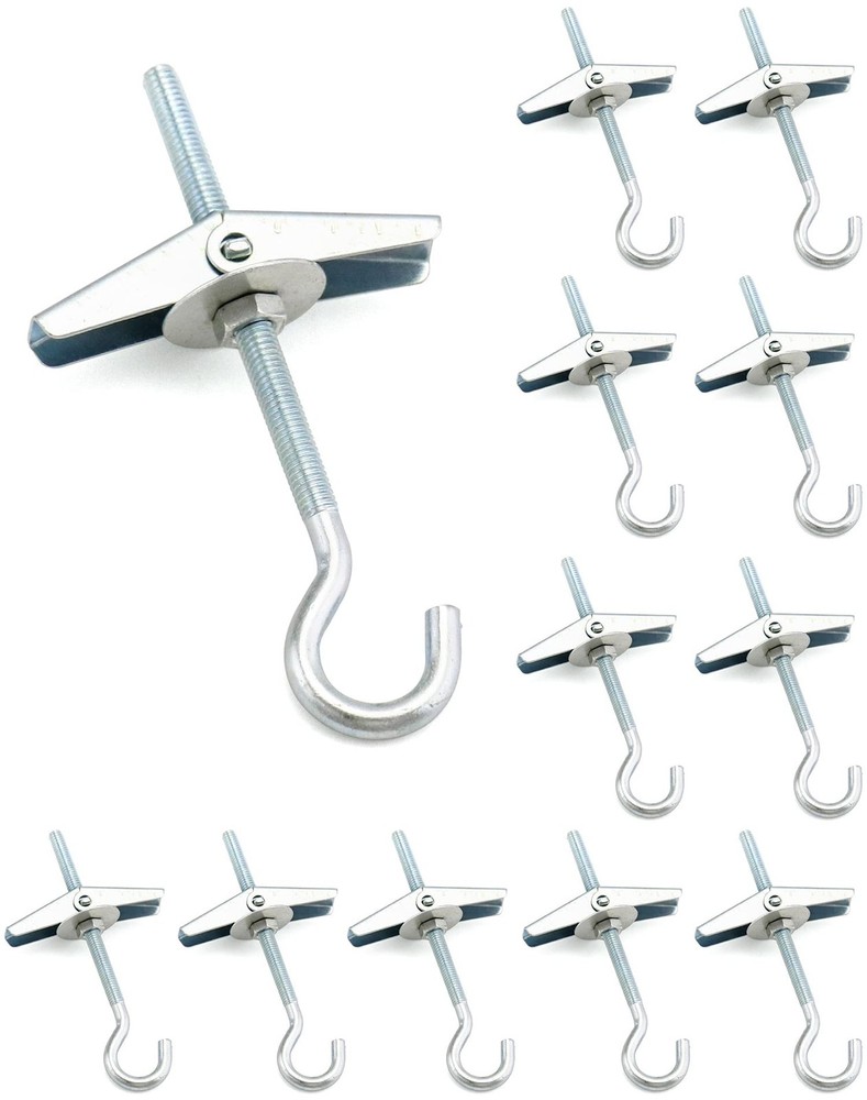 QWORK Ceiling Hooks, 12 Packs 3-9/16" Spring Toggle Wing Bolts Wall Fixing...