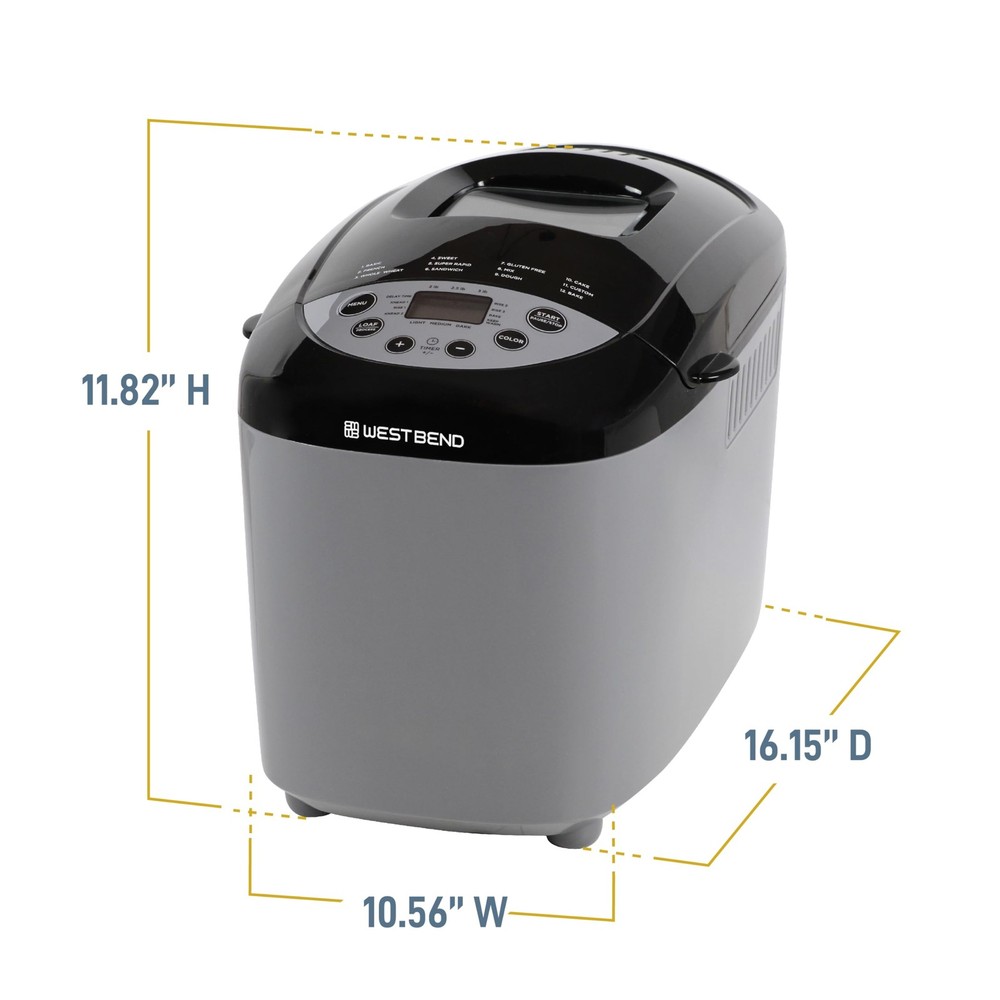 West Bend Hi-Rise Bread Maker Machine Programmable 12 Programs Including Glu...