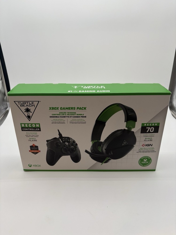 Turtle Beach Xbox Gamers Pack Featuring Recon 70 Gaming Headset & Controller New
