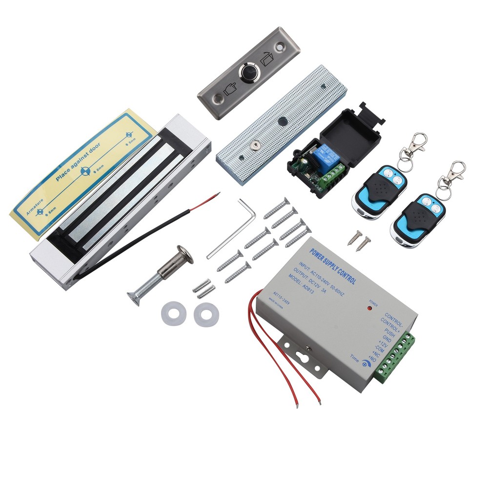 Door Gate Entry Access Control System, Electric Magnetic Lock+ 2 Remote Controls