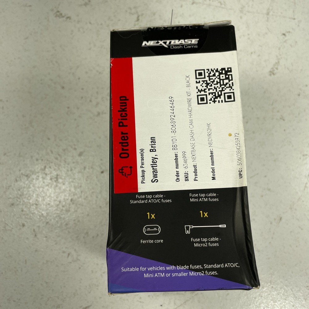 NEXTBASE Series 2 Hardwire Kit - Black