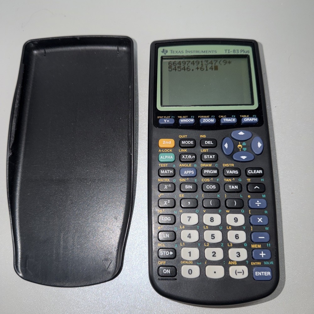 Texas Instruments TI-83 Plus Graphing Calculator with Cover - Tested Working