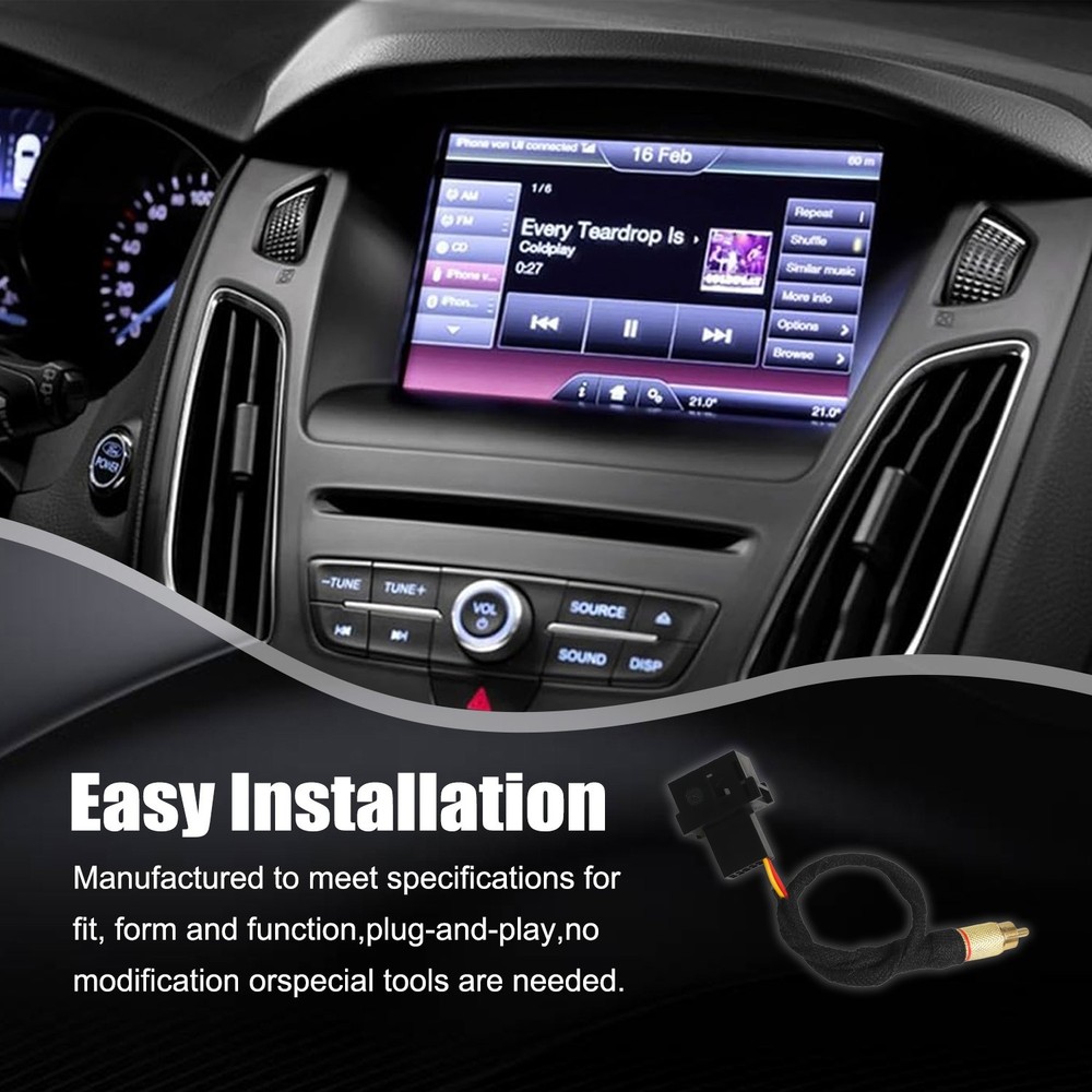 Rear View 4" To 8" PNP Backup Camera Harness Adaptor for Ford Sync2 Sync3