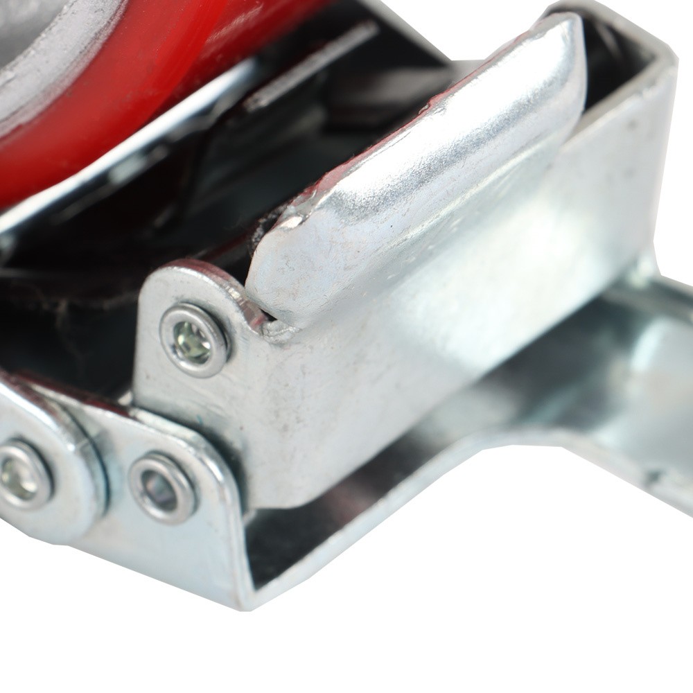 4 Pack 6 Inch Heavy Duty Red Caster Wheels Swivel Plate Total Lock Brake
