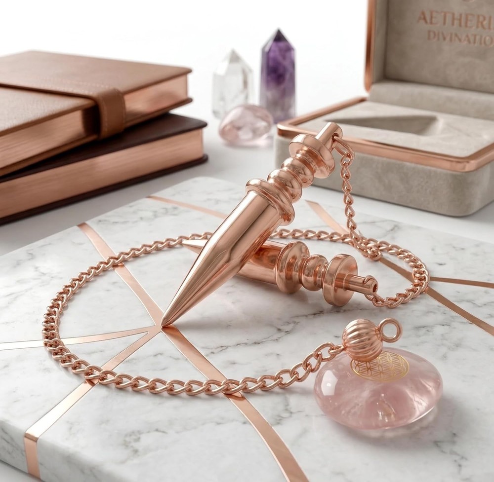 Copper Dowsing Pendulum Cone Point Reiki Healing Divination Tool Solid