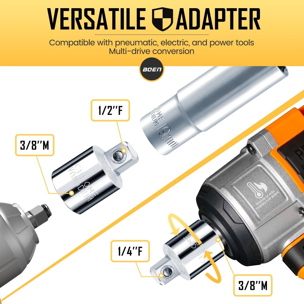 4 Piece Socket Adapter and Reducer Set, 1/4", 3/8", 1/2" Drive Socket Adapter...