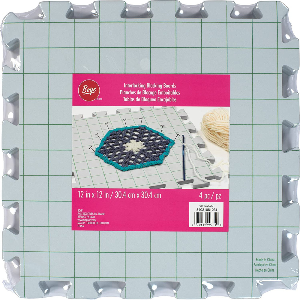Boye Interlocking Needlepoint Knitting and Crochet Blocking Boards 12 W X 1