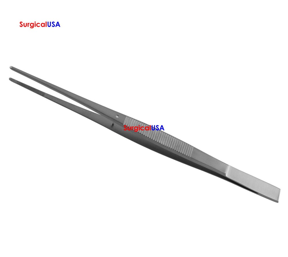 Cushing Dressing Forceps 7" Straight Serrated Tips Scraper End