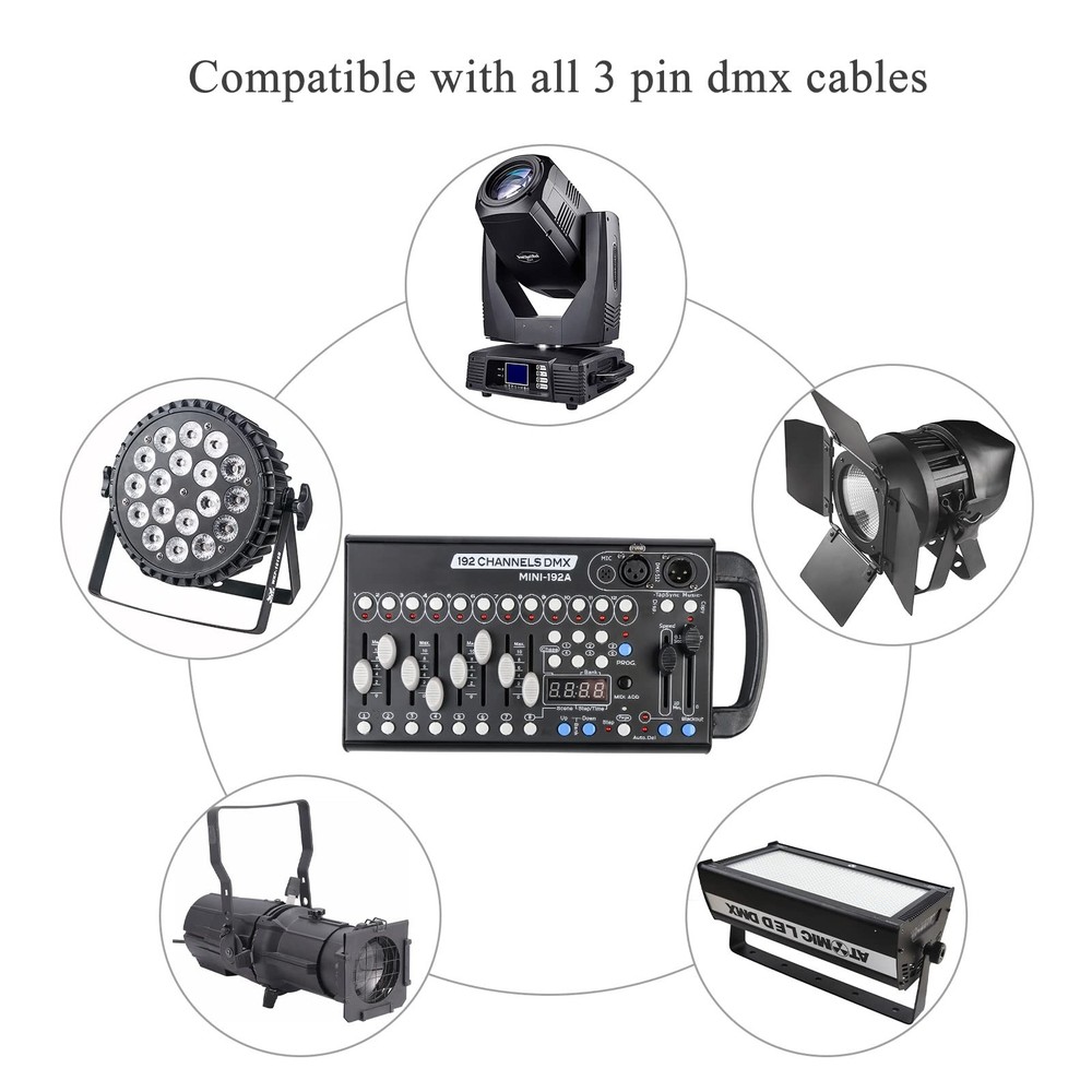 DMX Controller - 192 Channel DMX Light Controller for Led Lights