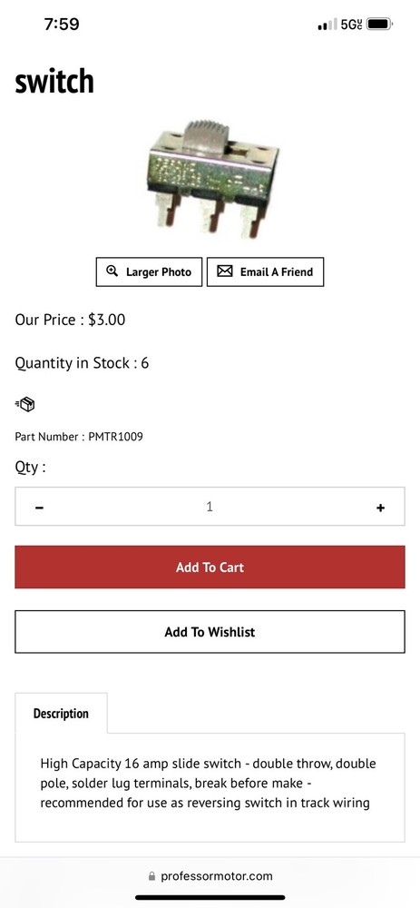 New in pkg 16 amp slide switch.