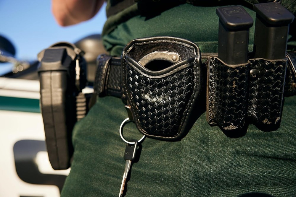 Open Top Handcuff Case - 2 Pockets for Standard Handcuffs, Lightweight