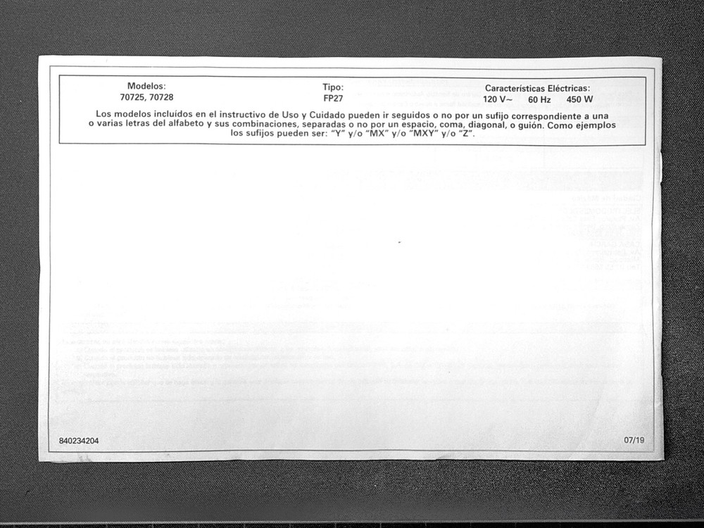 NEW Hamilton Beach Food Processor Stack & Snap 70725 70728 Replace MANUAL ONLY