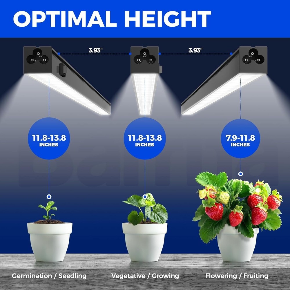 Energy-Efficient 1ft LED Grow Light Strips with Magnetic Installation - 4 Pack