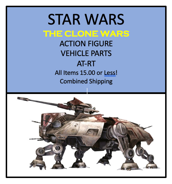 Star Wars: The Clone Wars - AT-TE Action Figure Vehicle Parts Combined-Shipping