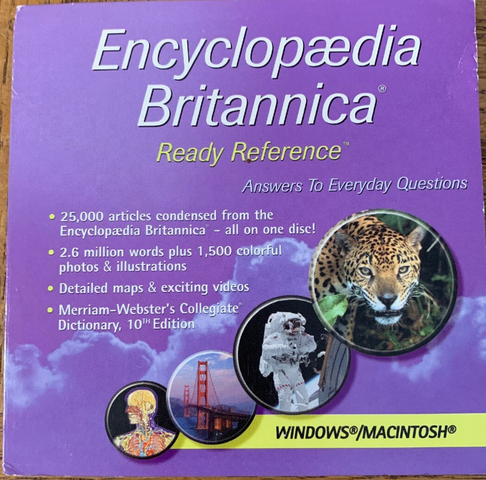 Encyclopedia Britannica PC CD Rom Computer Software-Rare