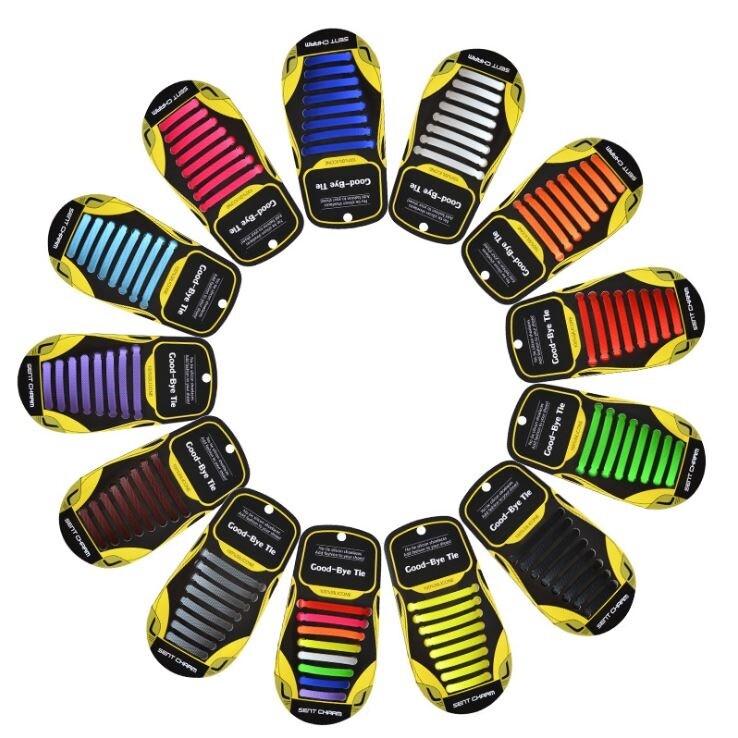 No Tie Shoelaces Elastic Shoe Laces Silicone Rubber For Kids Adults Sneakers