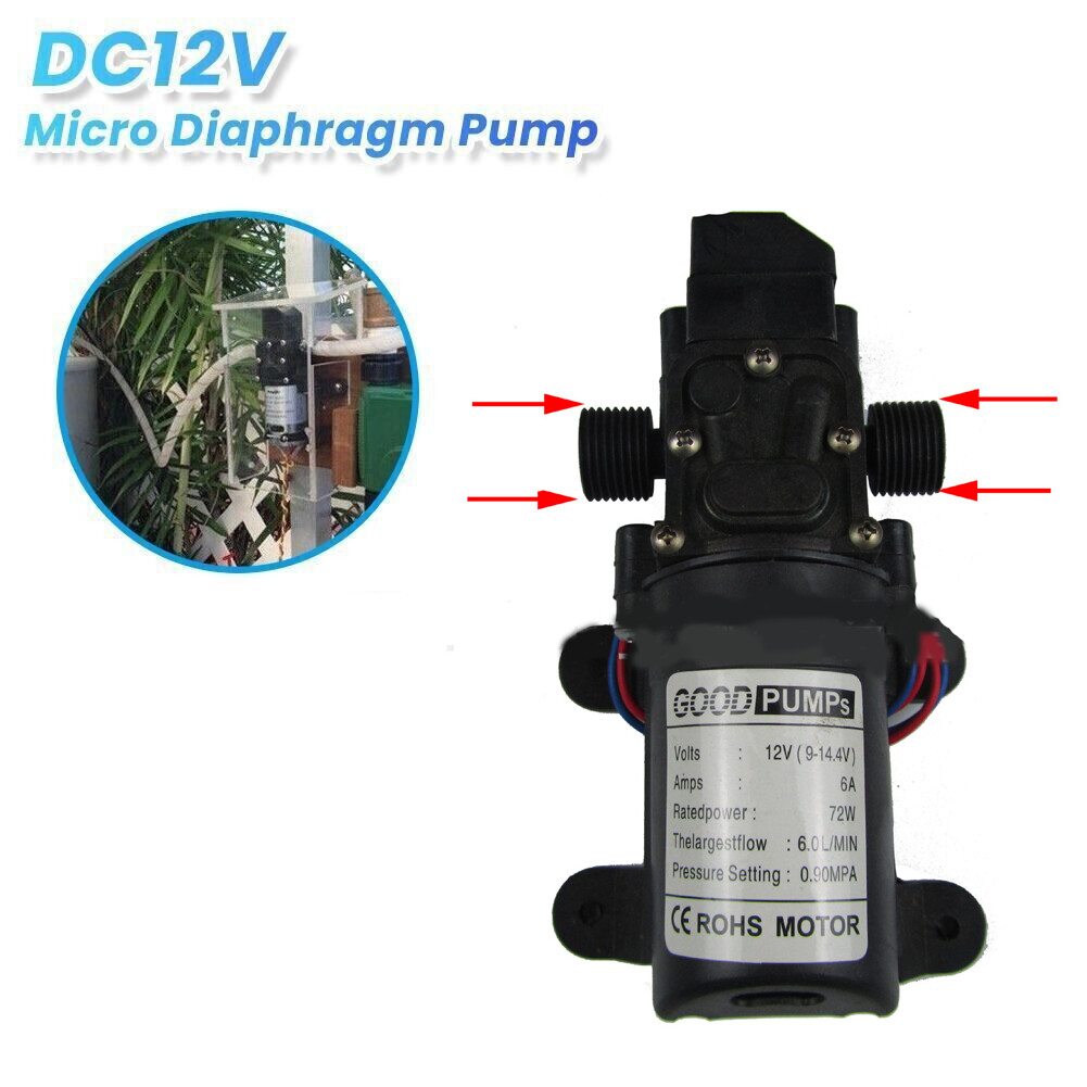 2Pcs 130PSI High Pressure RV Water Pump Diaphragm DC 12V Self-Priming 72W