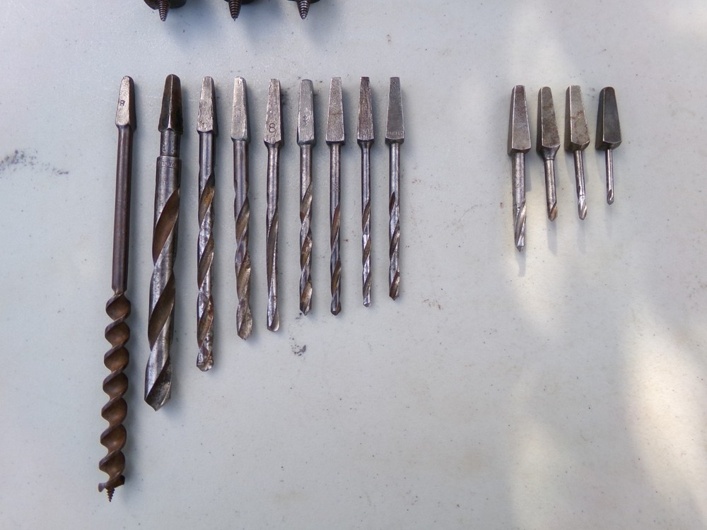 Lot of 23 Bit Brace Tools Reamers Countersink Bits Expansion Auger Bits